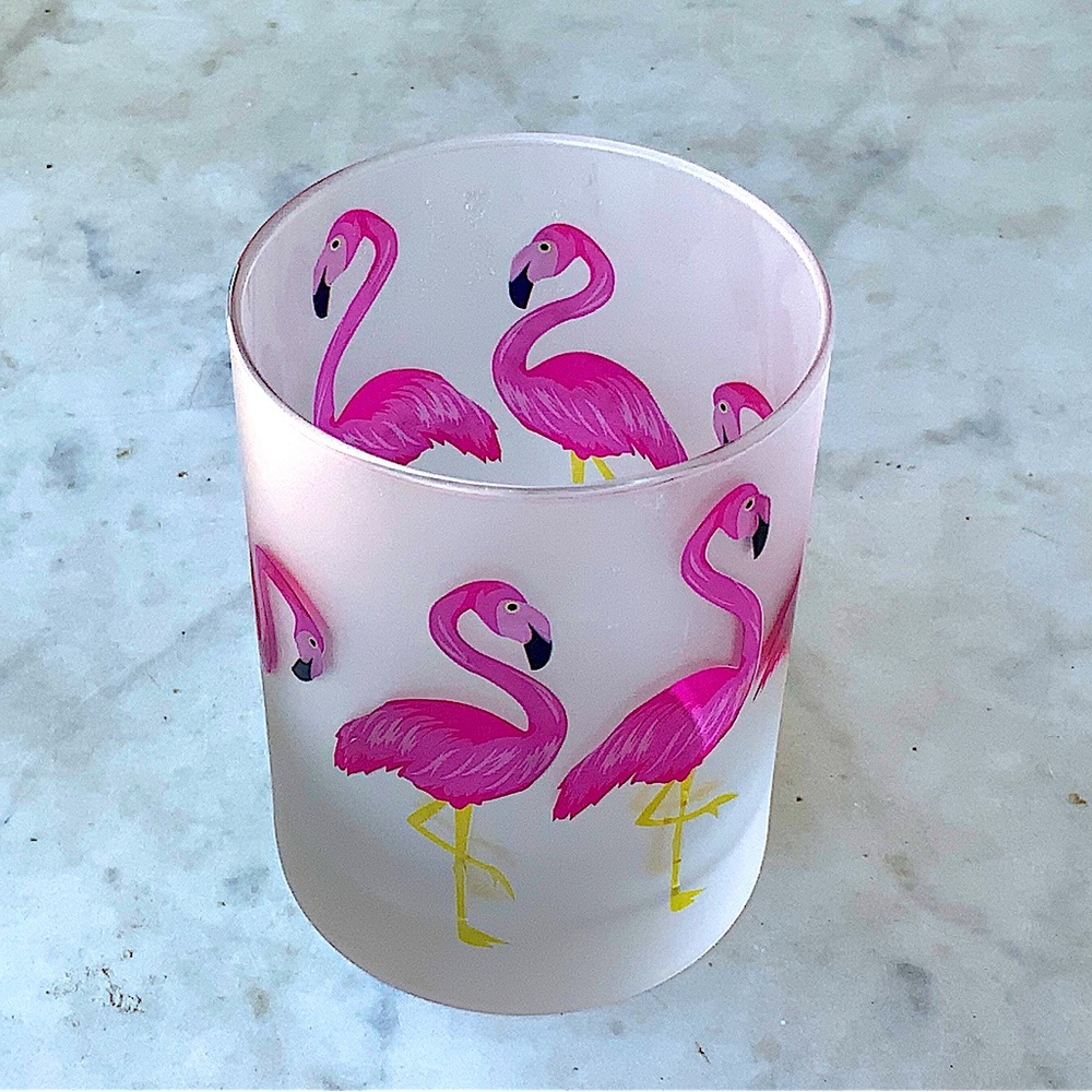 CULVER LTD GLASS FLAMINGO PINK NEW DOUBLE OLD FASHION 14 OZ